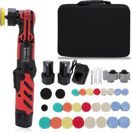Mini Car Polisher Cordless Polishing Tool with 6 Speed Adjustable 2500-6000rpm for Car Detailing